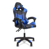 Cadeira Gamer Ergonômica Azul Bestchair Cgb-103 Cor Preto Material Do Estofamento Couro