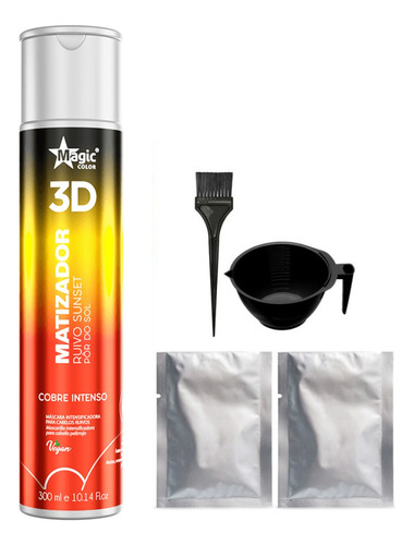 Kit Matizador Ruivo Cobre Intenso3d Sunset Pôr Do Sol Vegano