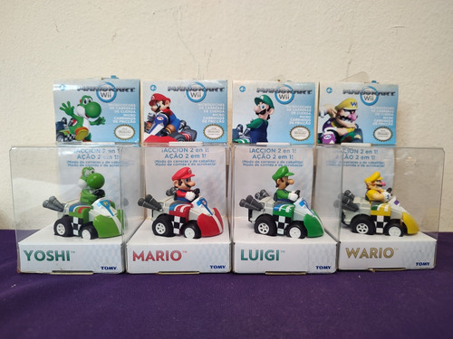 Mario Kart Wii Tomy Original Set 4 Carritos Fricción Figuras