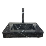 Lavabo Rampa Tipo Cascada Mármol Negro 60 X 40 X 10