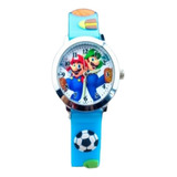 Reloj Super Mario Bros Para Niños Y Niñas Azul Juguete