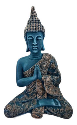 Estatueta Buda Hindu Grande 38cm Altura Pintura Exclusiva 