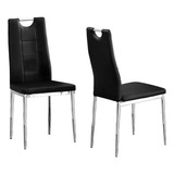 Sillas De Comedor De Cristal Conjunto De  Negro