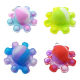 Pulpo Pop It Llavero Reversible Silicona Antiestrés Combo X4