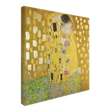Cuadro El Beso Gustav Klimt Intervenido Con Hoja De Oro Hd