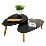 Mesa De Centro Conjunto Orgânica Black Paris