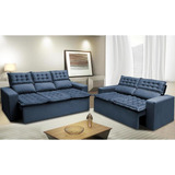 Conjunto 3 E 2l Retrátil Cama Inbox Slim 2,00x1,50m Azul