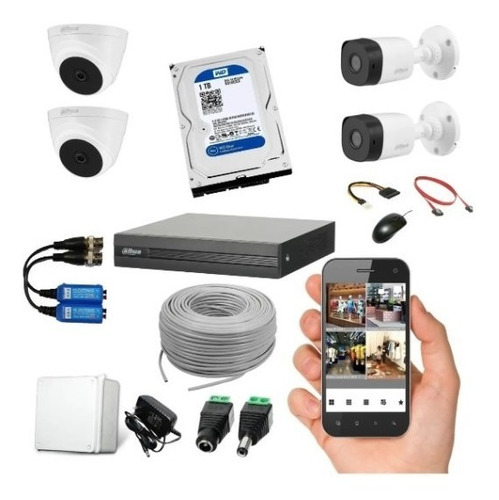 Cámaras De Seguridad Dahua Kit 4cam + Dvr 8ch + D.d 1tb 