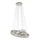 Lustre Pendente De Cristal Aliança 2 Anéis Led Para Quartos