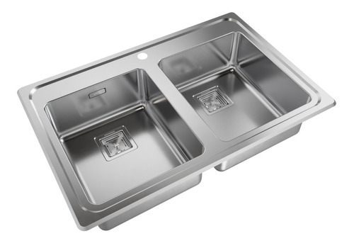 Pileta De Cocina Johnson Q84a Quadra Doble Acero 