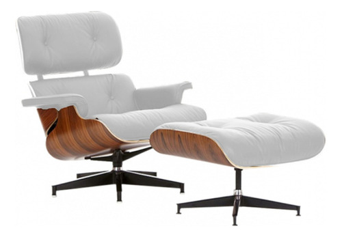 Sillón Living Eames Miller Blanco Con Ottoman Lounge Chair