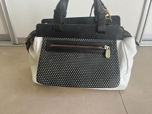 Cartera Prüne Blanca Y Negra