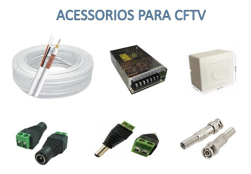 Cabo Coaxial Cftv 100m C/ Conectores,fonte E Caixa S1c30f1s3