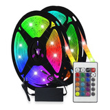 Tira Led Rgb 5050 Exterior 5mts + Fuente Y Control Remoto