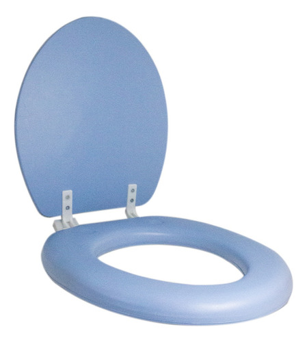 Asiento Para Wc Sanitario Alargado Cerrado Acojinado Azul 