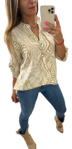 Blusa Estampada Amplia Manga 3/4 The Big Shop