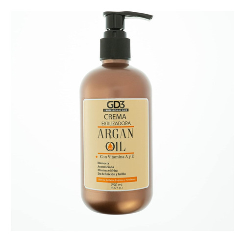 Crema Para Peinar Con Aceite De Argan Antifrizz Gd3 290 Ml