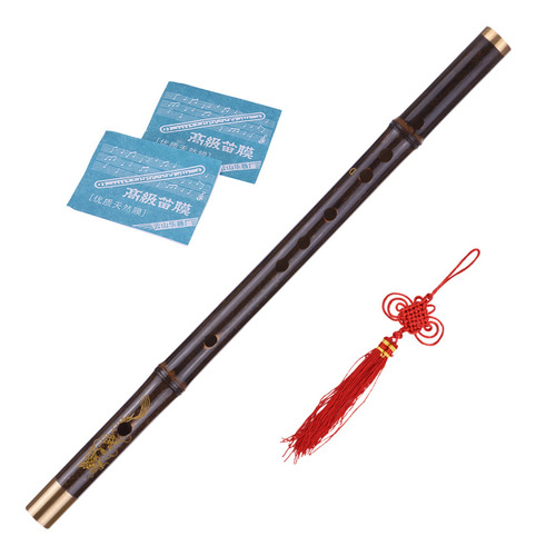 Flauta Artesanal Bambu Profissional Preta