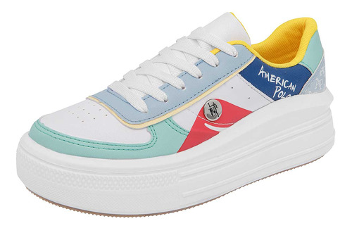 Tenis American Polo 2481 Para Mujer Color Blanco E6