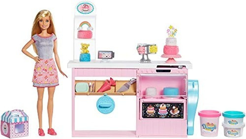 Cocina De Barbie Pastelera Con Masa Horno E Instrumentos