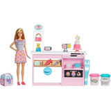 Cocina De Barbie Pastelera Con Masa Horno E Instrumentos