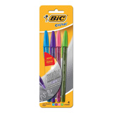 Caneta Bic Cristal Fashion Ultra Fine 0.7mm C/ 04 Cores