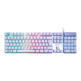 Teclado Gamer Prismatic Oex Tc205 Qwerty Led Branco