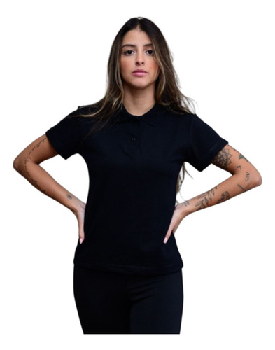 Camiseta Polo Gola Baby Uniforme Feminina Baba Basica