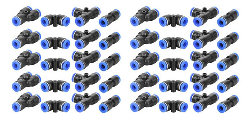 40pcs 6 Mm Manguera De Aire Conector De Empuje Neumático Pus