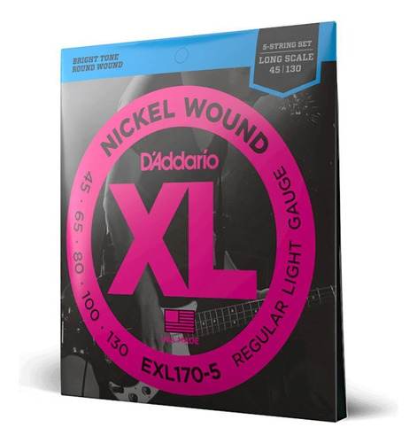 Encord Baixo 5c .045 D'addario Xl Nickel Wound Exl170-5