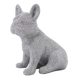 Figura Estatuilla Canina Perro Bulldog Adorno Brillos  Deco