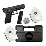 Pistola Airsoft 6mm Spring Glock Full Metal Black + Maleta