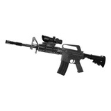 Rifle M16 Spring Vigor Con Mira Laser 320 Fps Bbs Resorte