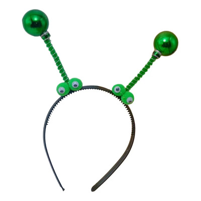 Diadema Alienígena Con Bolas Gruesas De Purpurina, Verde