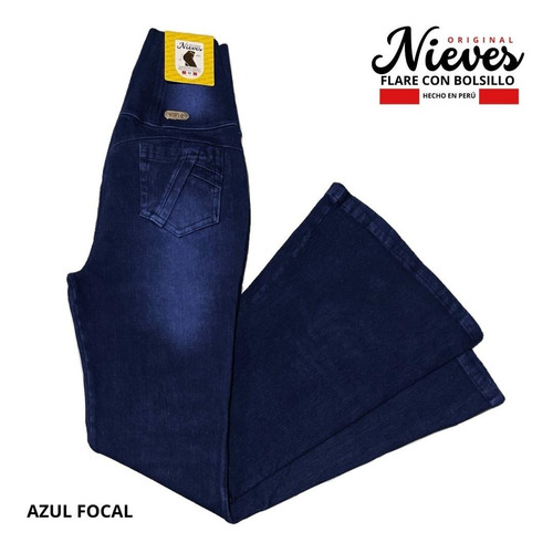 Jeans Fajero Flare Con Bolsillos Original Nieves