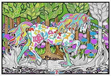 Stuff2color Bosque Del Unicornio - 22x32.5 Gigante Arte Colo