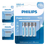 12 Pilhas Alcalinas Aaa 3a Palito Philips 3 Cart