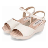 Sandalia Mujer Anabela Piccadilly Confort Beige