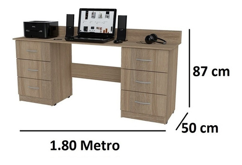 Escritorio Amplio Con 3 Cajones Diseño Moderno