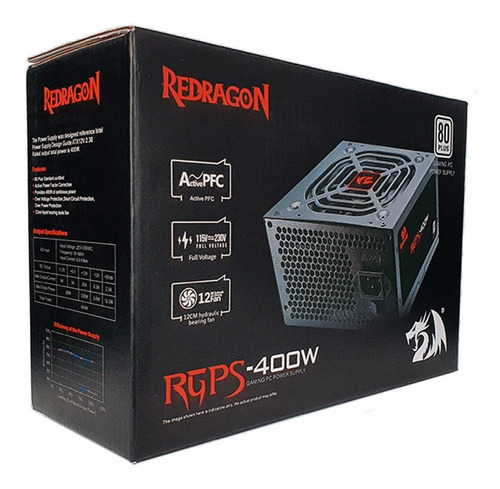 Fonte Gamer Redragon Rgps-400w 80 Plus Pfc Ativo - Gc-ps012