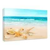 Cuadro Decorativo Canvas Playa Estrella Mar Caracol 60x40 Cm