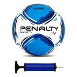 Bola Society Penalty S11 R2 + Bomba De Ar Cor Azul