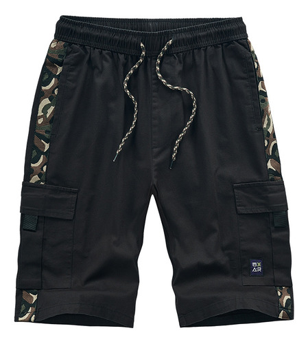 Shorts Cargo Con Múltiples Bolsillos De Algodón Para Hombre