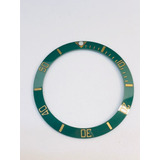 Bisel De 38mm Ceramica Para Rolex Submarino Verde Acero Oro