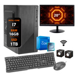 Computador Intel I7 16gb Ssd 1tb Completo 10 Pro Monitor 20