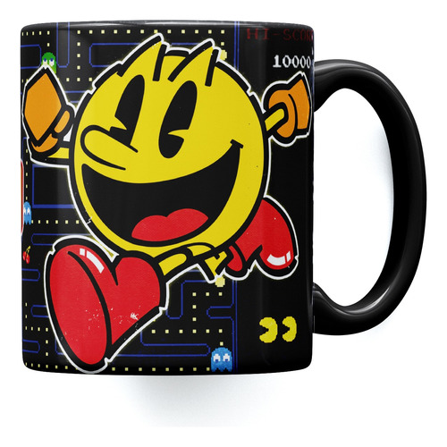 Taza Cerámica Importada Pac Man Videojuego Retro Ur