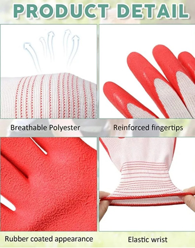 Guantes Jardinería X01 Par Unisex Caucho Transpirable S-m