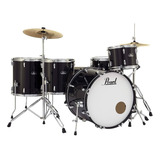 Bateria Pearl Roadshow Completa Fierros Platillos Banqueta Color Jet Black