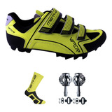 Zapatilla Ciclismo Metha Viper  Mtb + Pedales Zeray + Medias