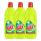 Kit Com 3 Limpador Diluível Ajax Fresh Lemon 1l Cada